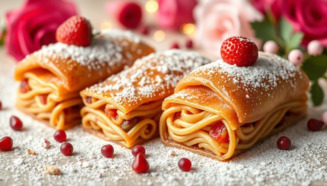 Deliziosi dolci di pasta sfoglia per occasioni romantiche