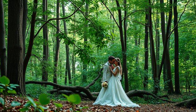 Matrimonio intimo nella foresta: idee e foto per un sì immerso nella natura