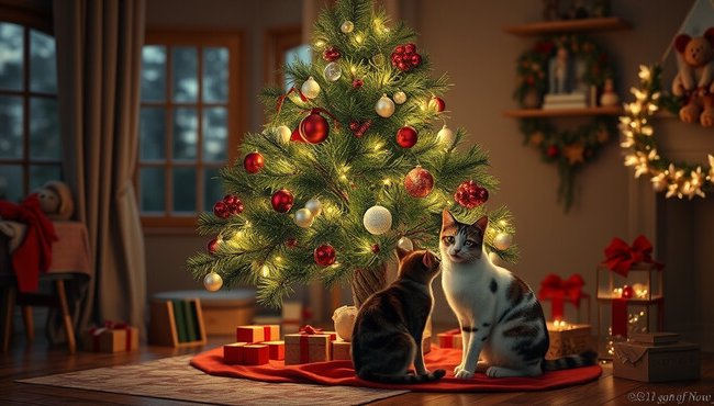 Come realizzare un albero di natale sicuro per i gatti